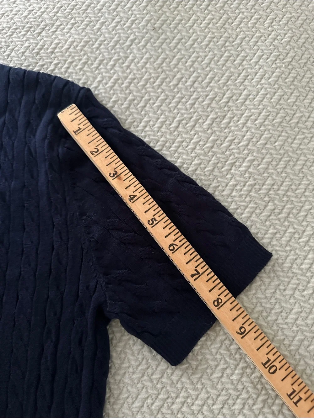 NWT Polo Ralph Lauren Women’s Cable Knit Short Sleeve Sweater Navy Blue PSmall